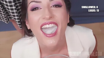 Orgy Of Cum Swallowing: Annie Reis Takes 107 Mouthfuls